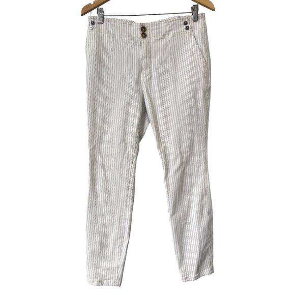 Pilcro and the Letterpress High Rise Skinny Pants Women 30 Stripe White Preppy - Picture 1 of 11
